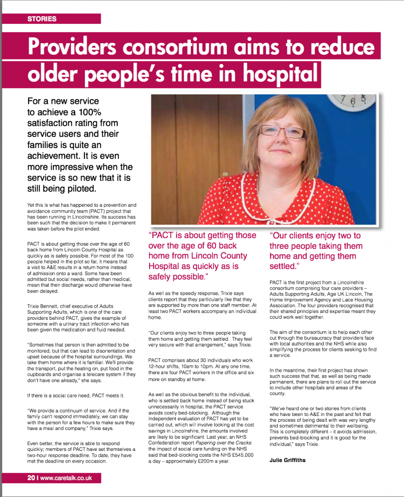 Reduce older peoples time in hospital